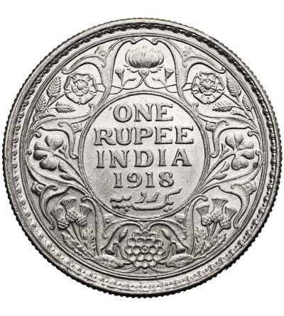 India British, George V (1910-1936). 1 Rupee 1918 (b), Mumbai / Bombay