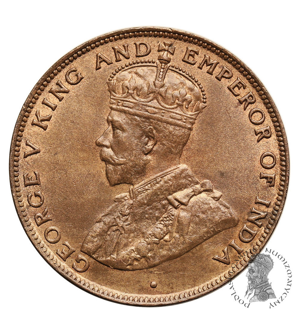 Hong Kong, Jerzy V (1910-1936). 1 cent 1925