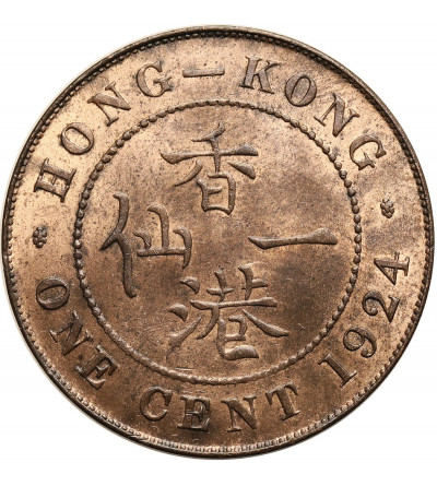 Hong Kong, Jerzy V (1910-1936). 1 cent 1924