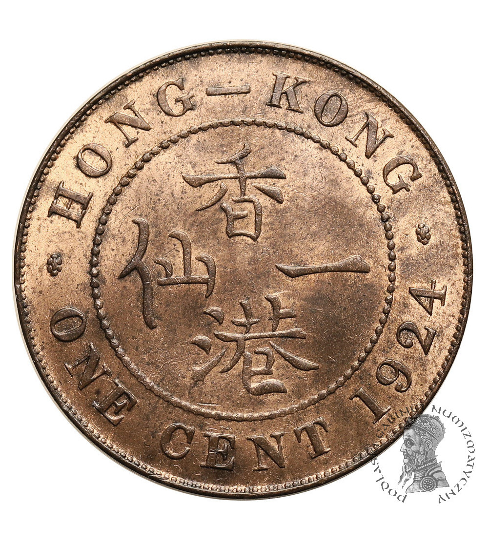 Hong Kong, Jerzy V (1910-1936). 1 cent 1924