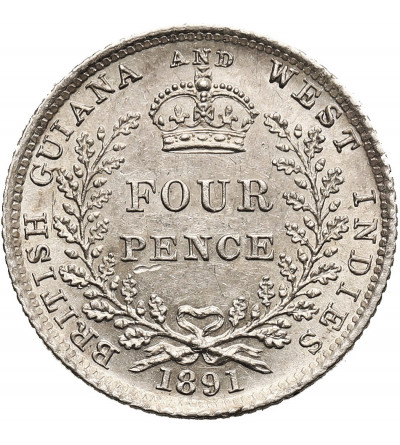 Brytyjska Gujana i Indie Zachodnie, Wiktoria (1837-1901). 4 Pensy (Pence) 1891