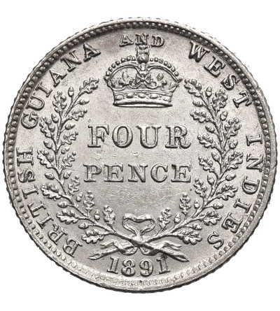 Brytyjska Gujana i Indie Zachodnie, Wiktoria (1837-1901). 4 Pensy (Pence) 1891