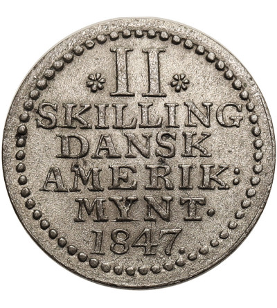 Duńskie Indie Zachodnie, Chrystian VIII (1839-1848). 2 Skilling 1847