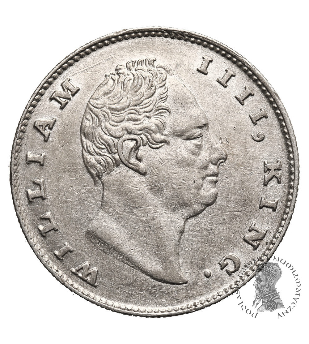 Indie Brytyjskie, William IV (1830-1837). 1 rupia 1835 F (c), Kolkata / Kalkuta