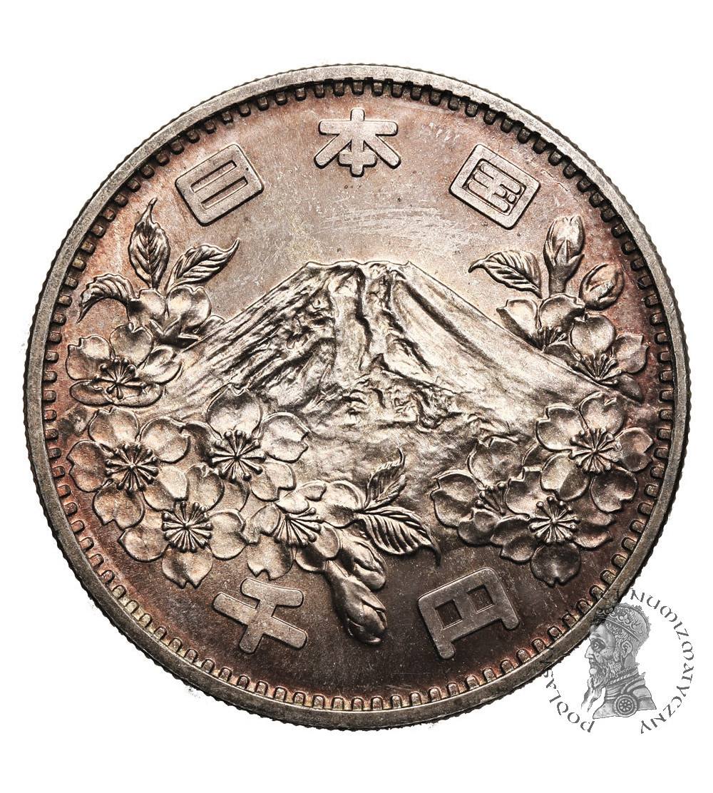 Japonia, Shōwa (1926-1989). 1000 Yen, rok 39 / 1964 AD, XVIII Letnie Igrzyska Olimpijskie, Tokio 1964