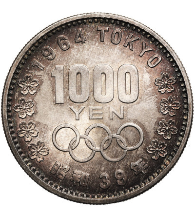 Japonia, Shōwa (1926-1989). 1000 Yen, rok 39 / 1964 AD, XVIII Letnie Igrzyska Olimpijskie, Tokio 1964