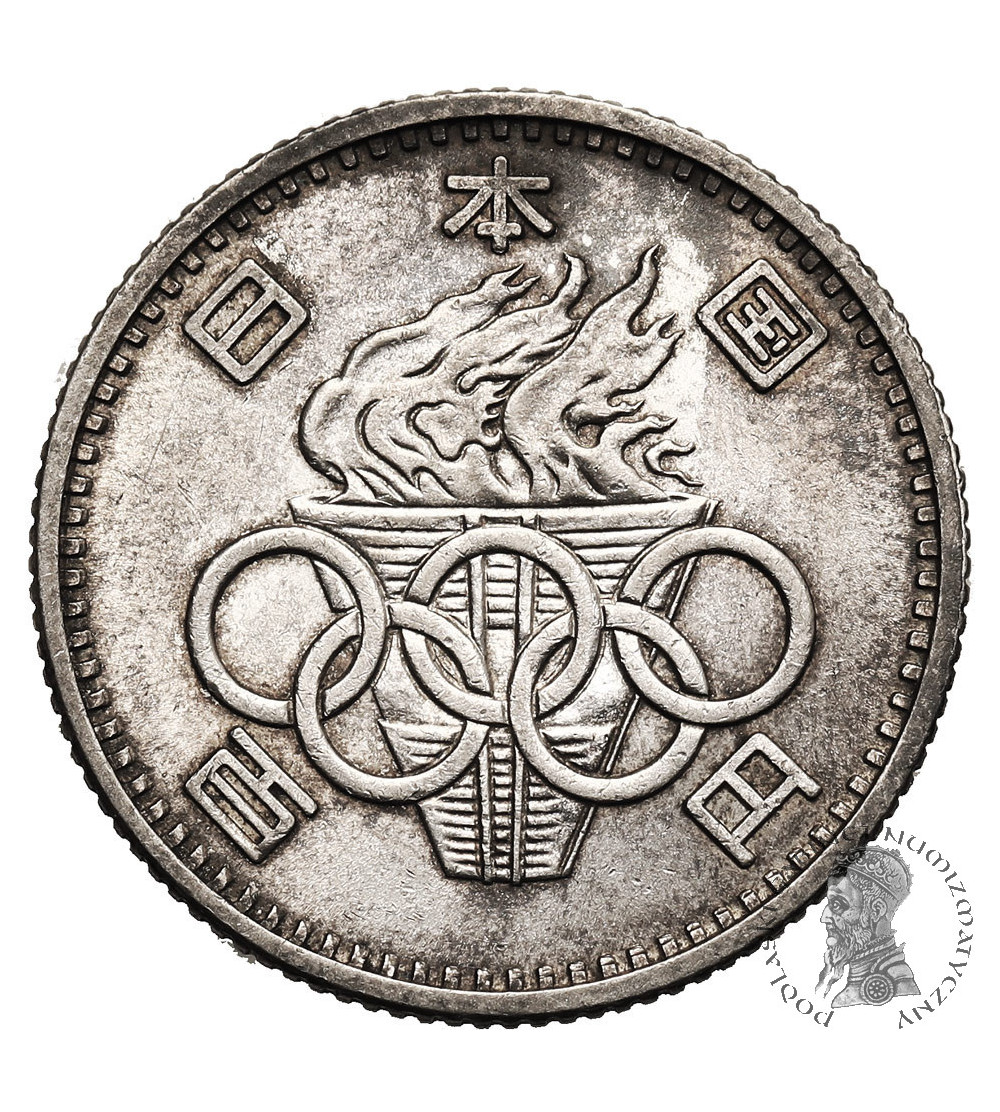 Japan, Shōwa (1926-1989). 100 Yen, Yr. 39 / 1964 AD, XVIII Summer Olympic Games Tokyo 1964