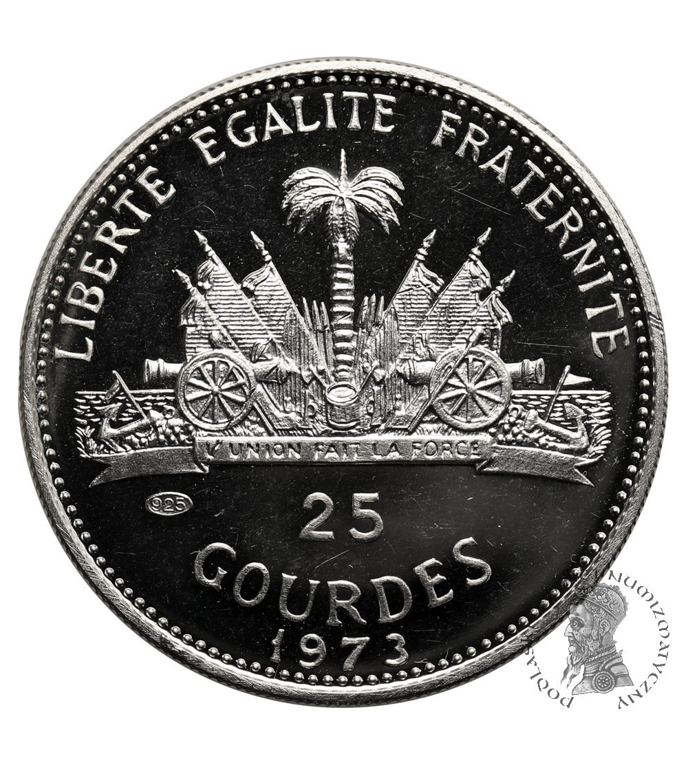 Haiti. 25 Gourdes 1973, FIFA World Cup, Germany 1974