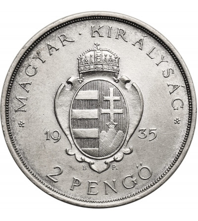 Węgry. 2 Pengo 1935 BP, 300-lecie Uniwersytetu Pazmany w Budapeszcie, Miklós Horthy