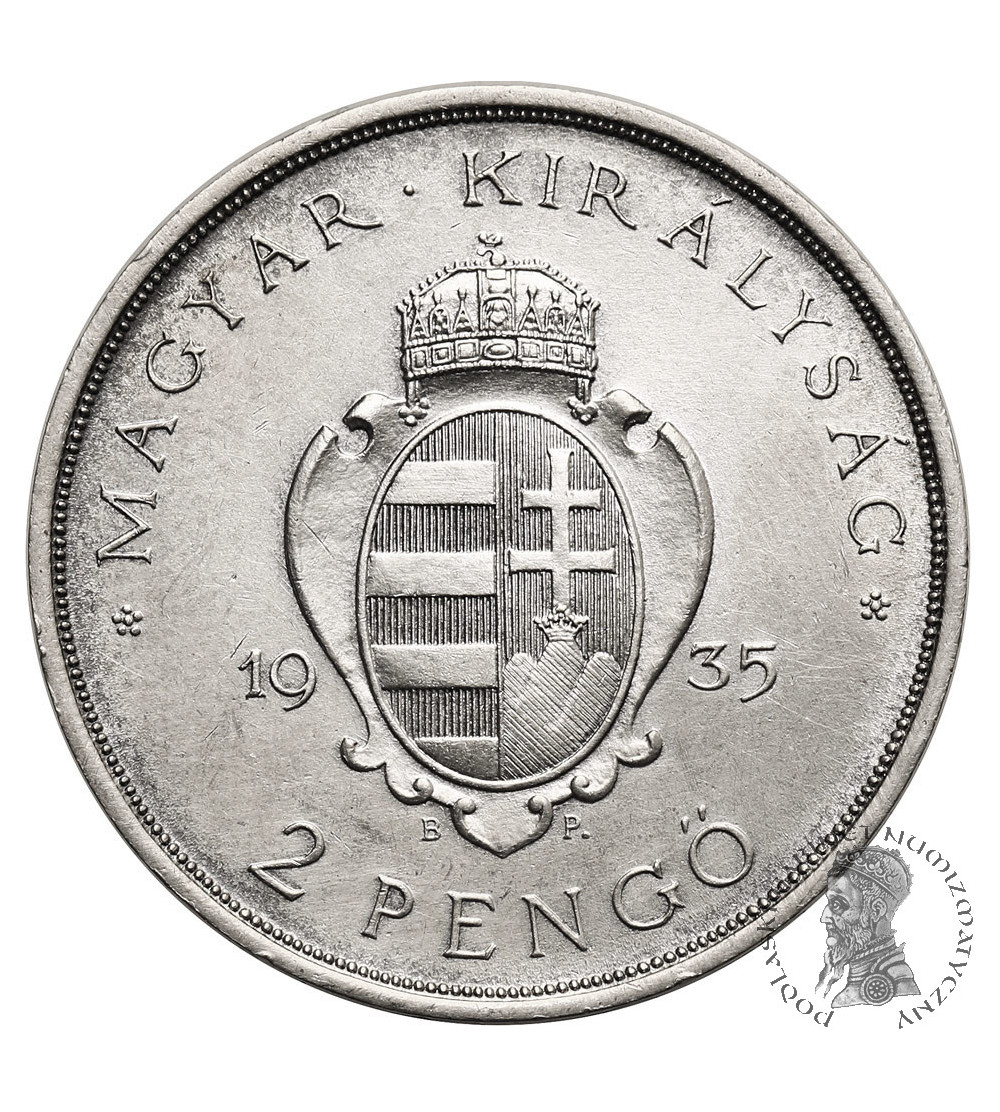 Węgry. 2 Pengo 1935 BP, 300-lecie Uniwersytetu Pazmany w Budapeszcie, Miklós Horthy