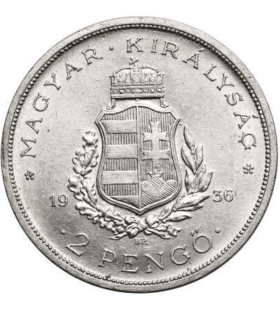 Węgry. 2 Pengo 1936 BP, 50 rocznica śmierci Franza von Liszta, Miklós Horthy