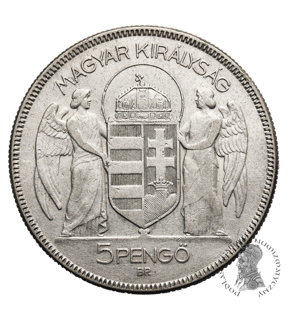 Hungary. 5 Pengő 1930 BP., 10th anniversary of Admiral Horthy`s regency, Miklós Horthy