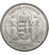 Węgry. 5 pengo 1930 BP., 10 rocznica regencji admirała Horthy'ego, Miklós Horthy