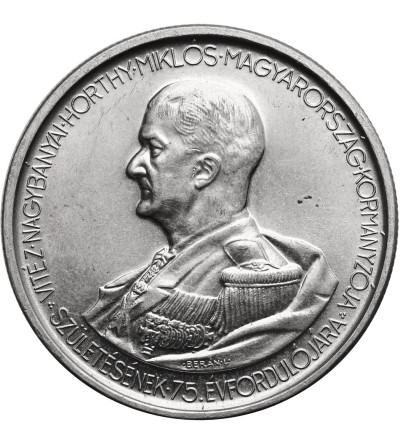 Węgry. 5 pengo 1943 BP., 75 Urodziny Miklósa Horthy'ego