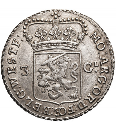 Netherlands, Province West Friesland (1581-1795). 3 Gulden 1792 over 1791, Enkhuizen Mint