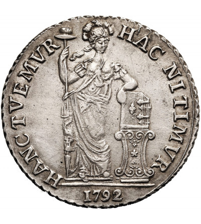Niderlandy, Prowincja Zachodnia Fryzja (1581-1795). 3 Guldeny 1792 / 1791, Enkhuizen - przebitka daty