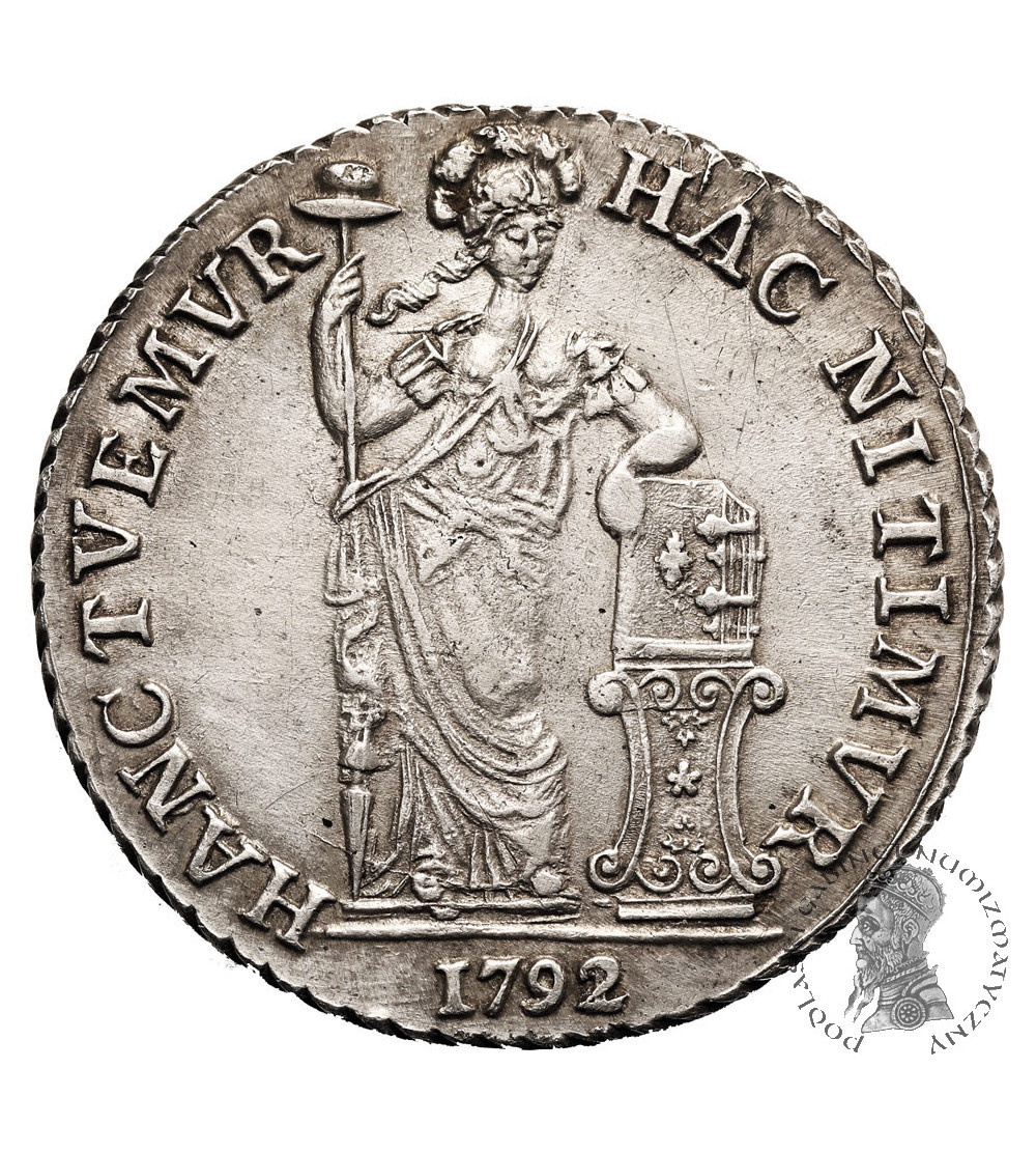 Niderlandy, Prowincja Zachodnia Fryzja (1581-1795). 3 Guldeny 1792 / 1791, Enkhuizen - przebitka daty