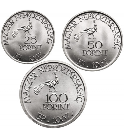 Hungary. Set of 25, 50, 100 Forint 1967, 85th anniversary of Zoltán Kodály’s birth