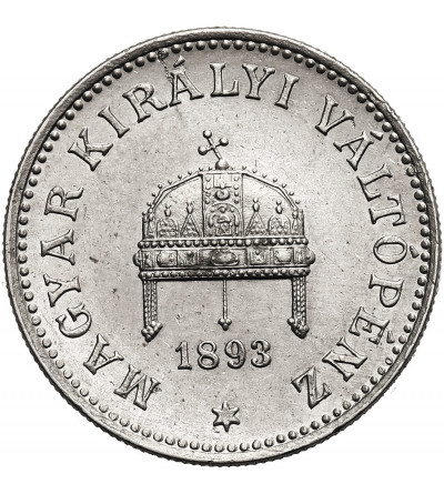 Węgry (Święte Cesarstwo Rzymskie), Franciszek Józef I (1848-1916). 20 filler 1893 KB