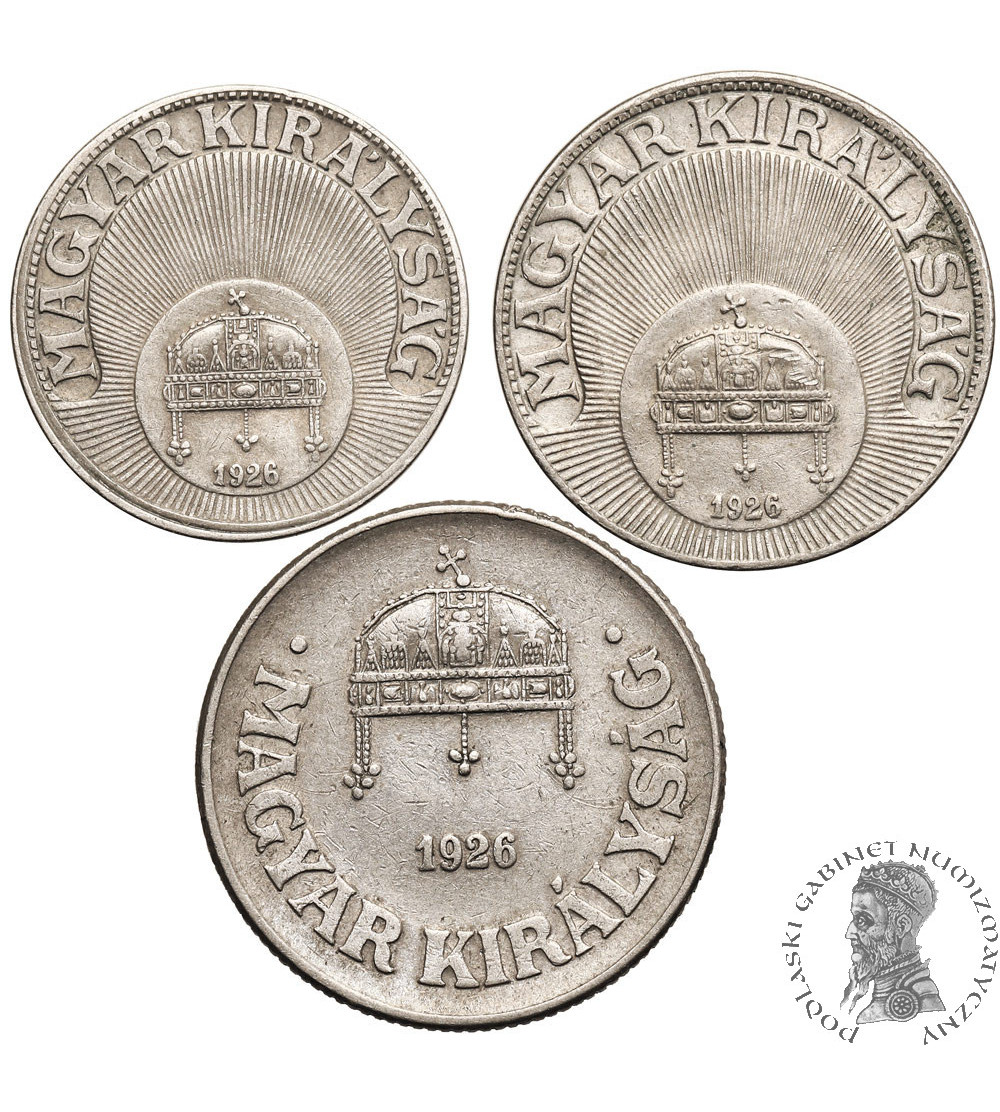 Hungary, Miklós Horthy (1920–1944). Set of 10, 20, 50 Filler 1926 BP