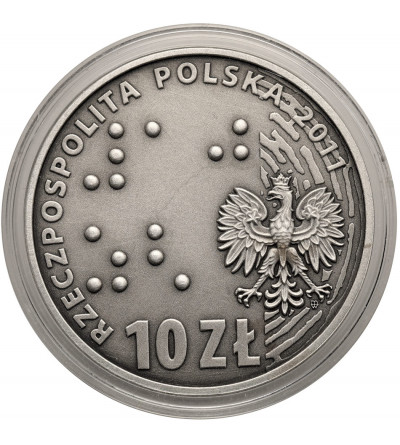 Poland. 10 Zlotych 2011, 100 years of the Society for the Care of the Blind / Europe without Barriers