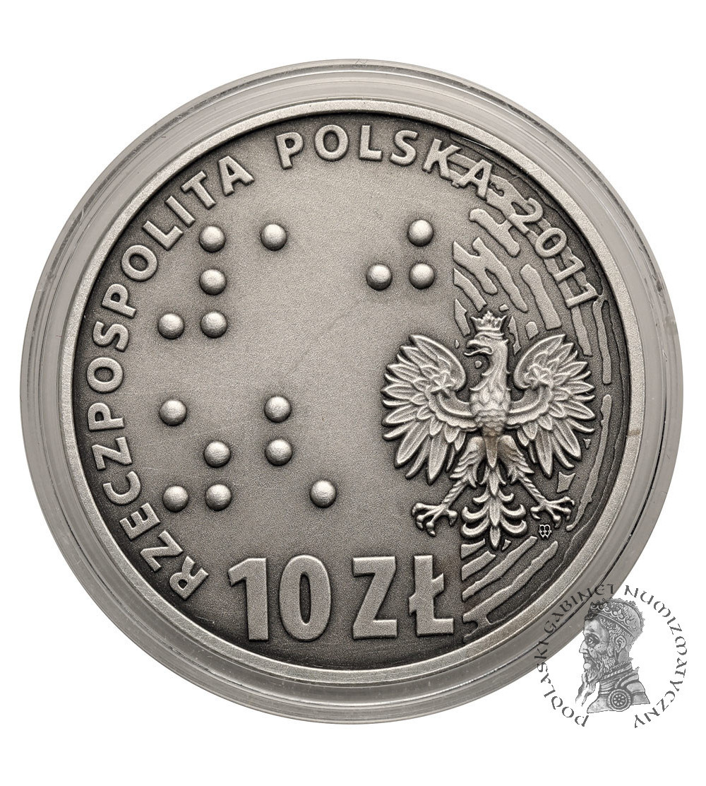 Poland. 10 Zlotych 2011, 100 years of the Society for the Care of the Blind / Europe without Barriers