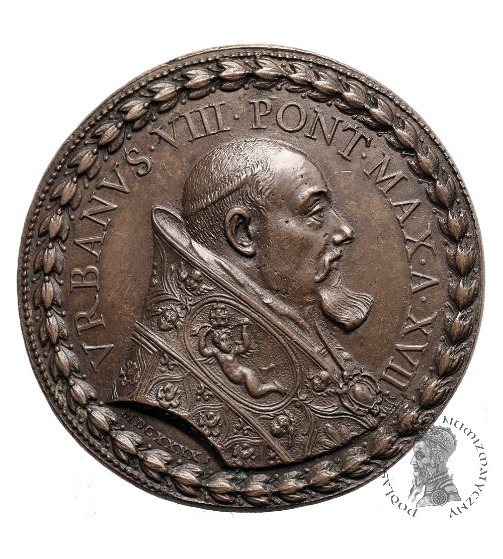 Włochy, Państwo Kościelne / Watykan, Urban VIII (1623-1644). Medal 1640 upamiętniający renowację Pałacu Kwirynalskiego