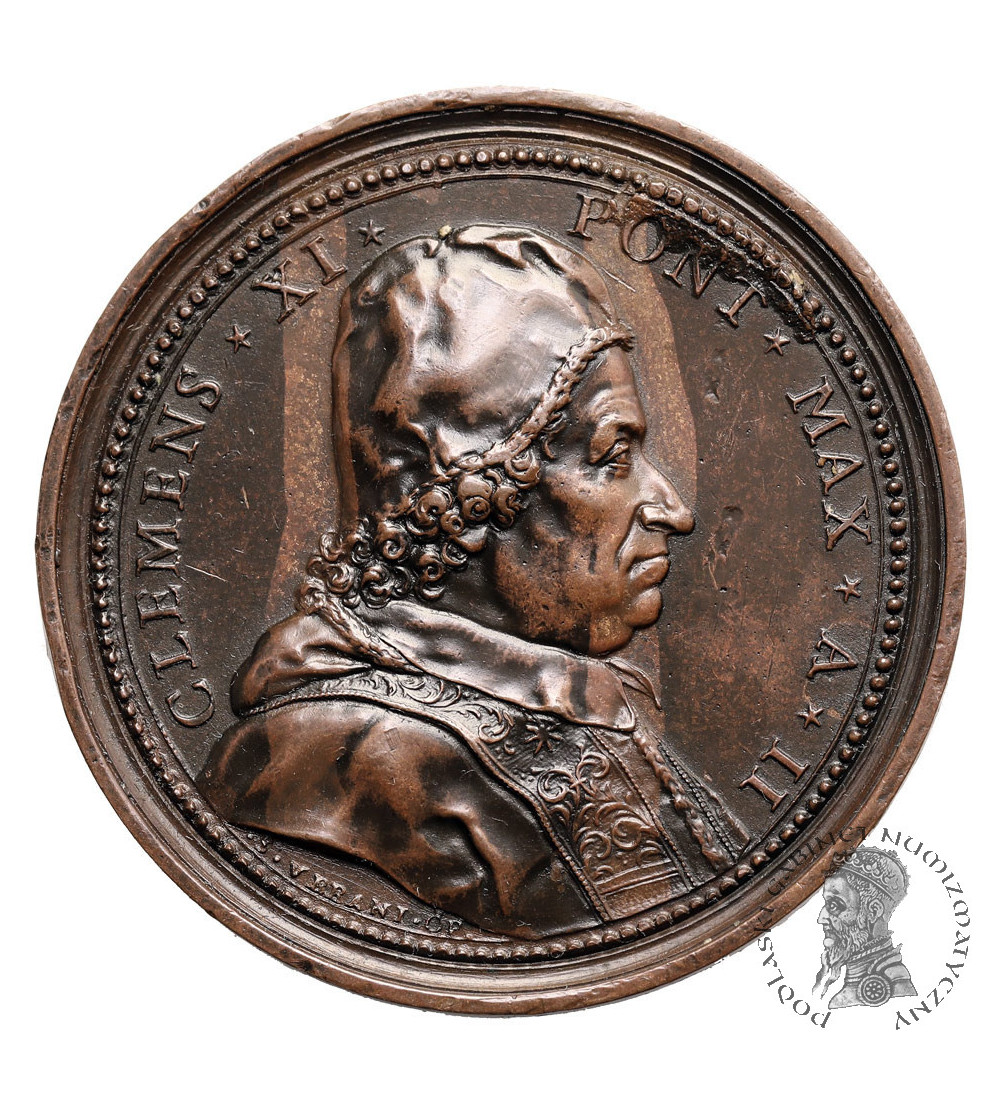 Włochy, Państwo Kościelne / Watykan, (Klemens XI (1700–1721). Medal 1702 religia chrześcijańska ponad ciemność