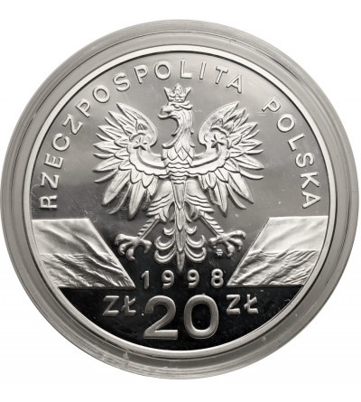 Poland. 20 Zlotych 1998, Natterjack toad (Bufo calamita) - Proof