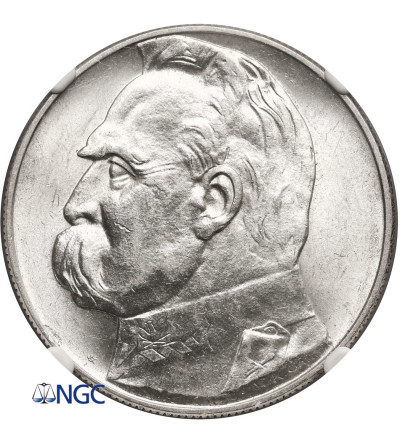 Poland. 10 Zlotych 1937, Warsaw mint, Jozef Pilsudski - NGC MS 61