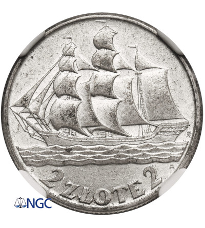 Poland. 2 Zlote 1936, Warsaw Mint, Sailing Ship - NGC MS 62