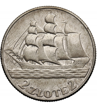 Poland. 2 Zlote 1936, Warsaw Mint, Sailing Ship