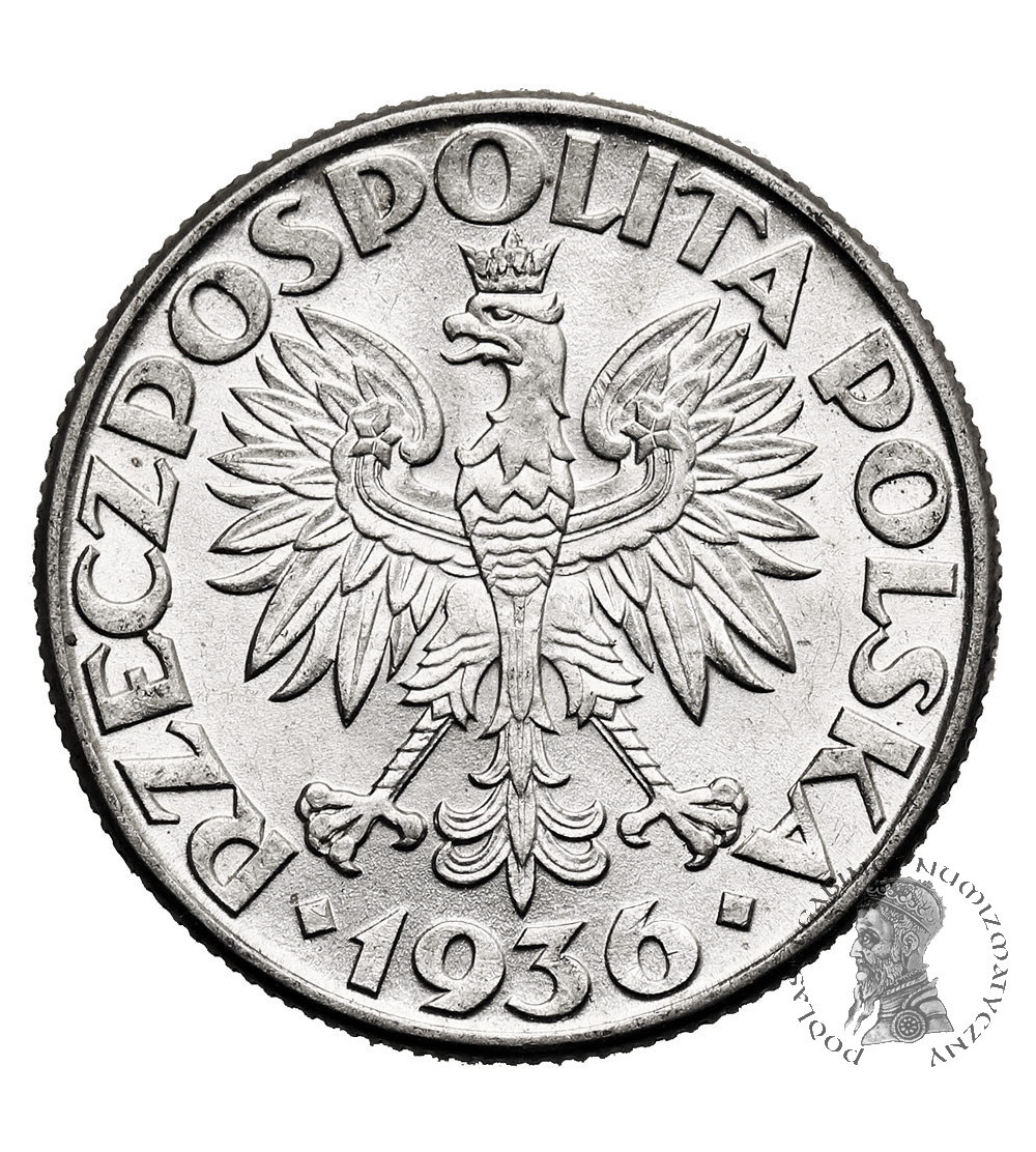 Polska. 2 złote 1936, Warszawa, żaglowiec