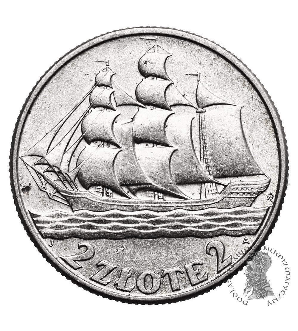 Polska. 2 złote 1936, Warszawa, żaglowiec