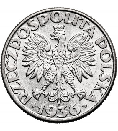 Polska. 2 złote 1936, Warszawa, żaglowiec