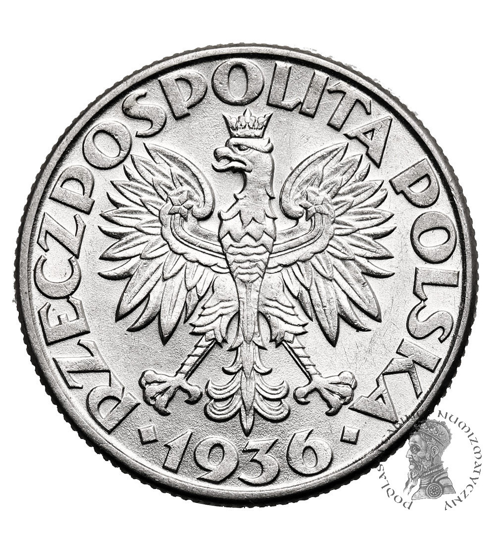 Poland. 2 Zlote 1936, Warsaw Mint, Sailing Ship