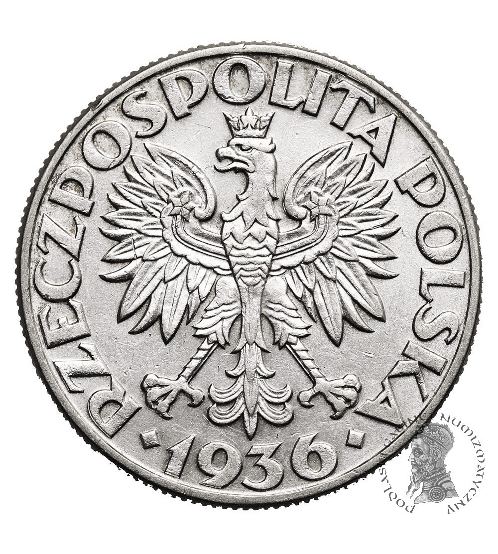 Polska. 5 złotych 1936, żaglowiec