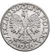 Polska. 5 złotych 1936, żaglowiec
