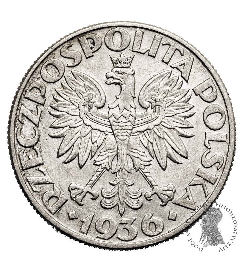 Polska. 5 złotych 1936, żaglowiec