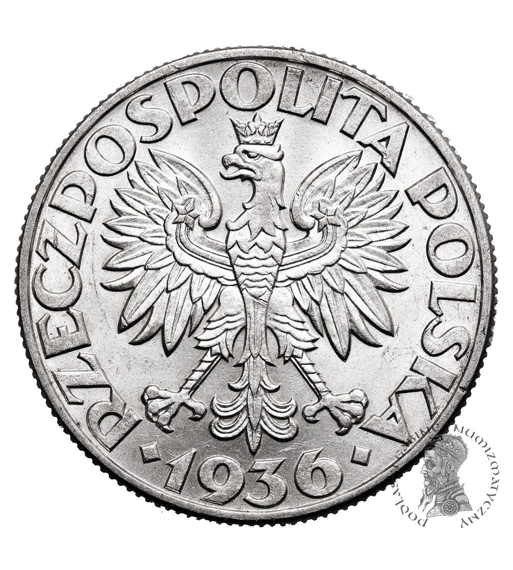 Poland. 5 Zlotych 1936, Sailing Boat