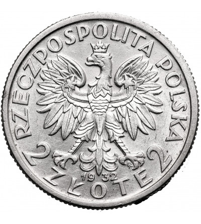 Poland 2 Zlote 1932, Warsaw, woman's head