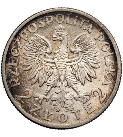 Poland 2 Zlote 1933, Warsaw, woman's head