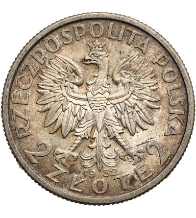 Poland 2 Zlote 1932, Warsaw, woman's head