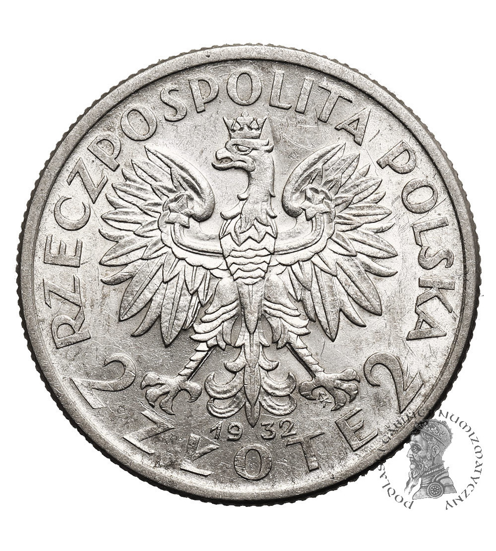 Poland 2 Zlote 1932, Warsaw, woman's head