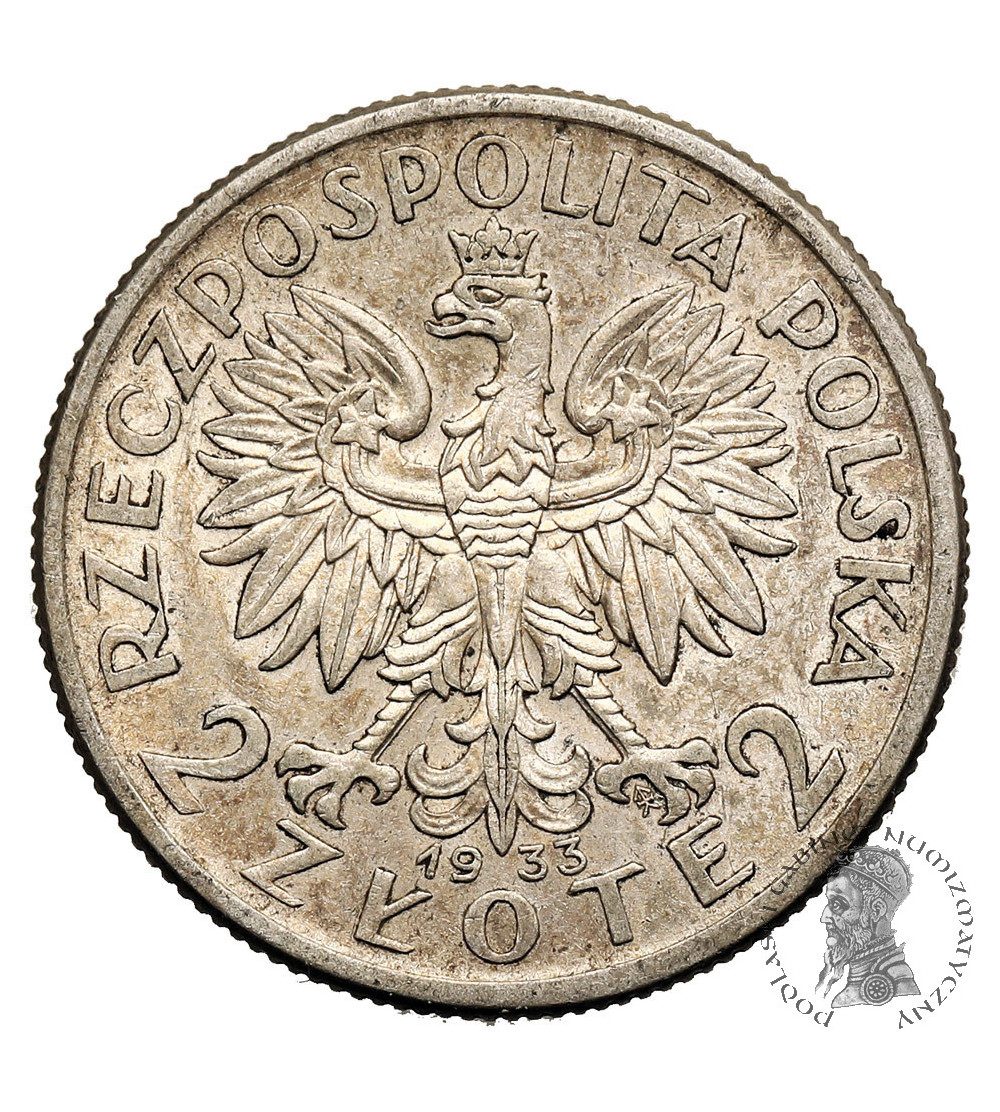 Polska. 2 złote 1933, Warszawa, głowa kobiety