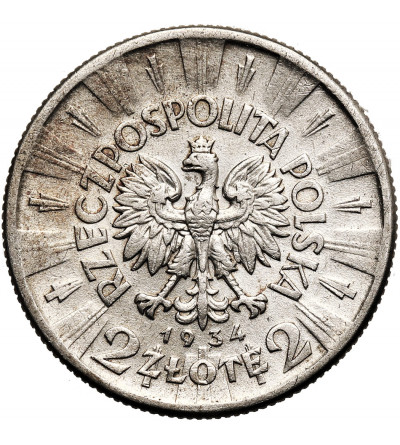 Poland. 2 Zlote 1934, Warsaw Mint, Jozef Pilsudski