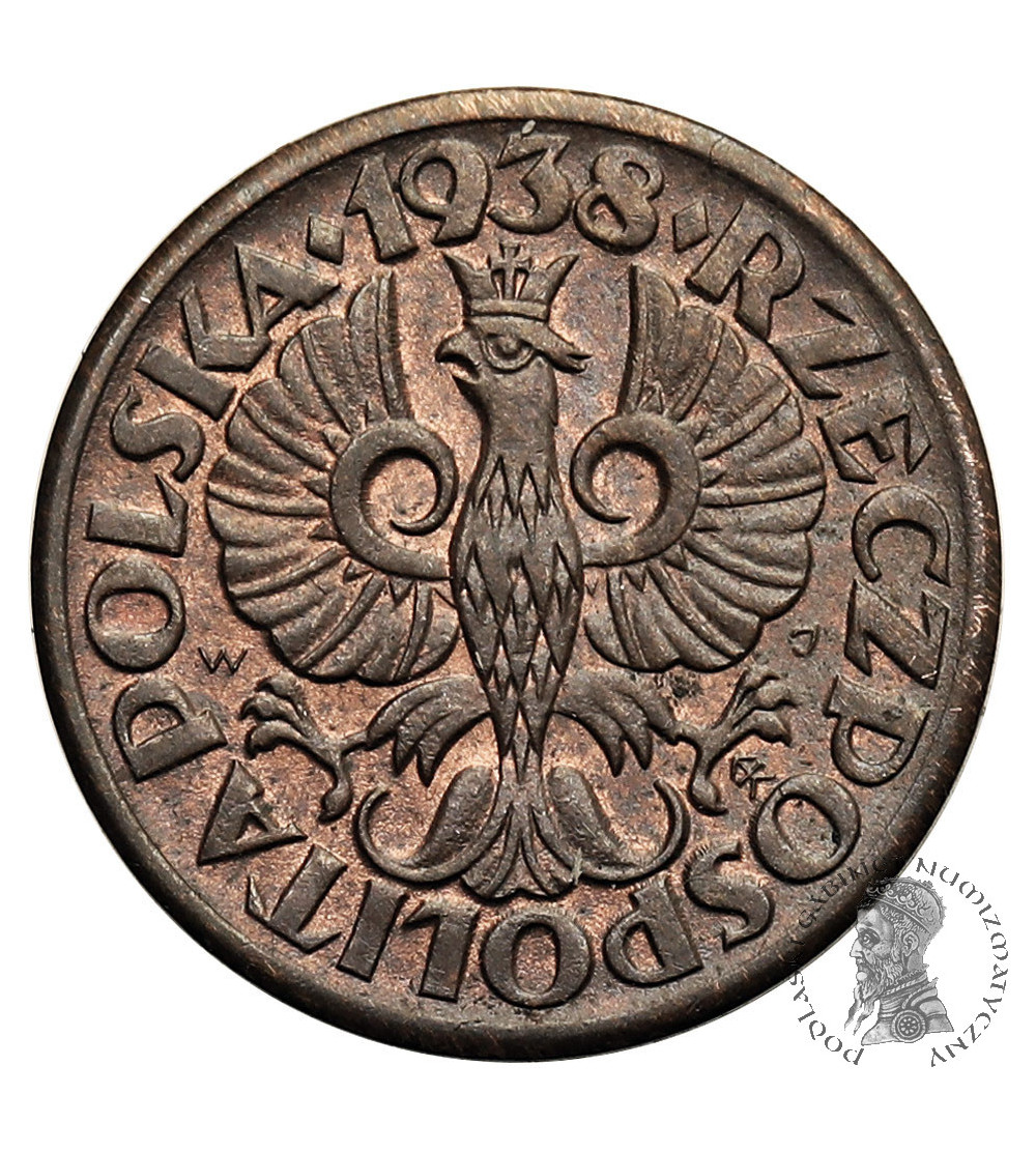 Poland 1 Grosz 1938, Warsaw Mint