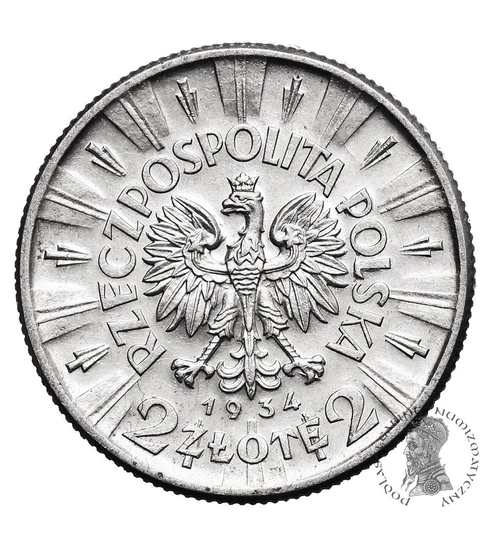 Poland. 2 Zlote 1934, Warsaw Mint, Jozef Pilsudski