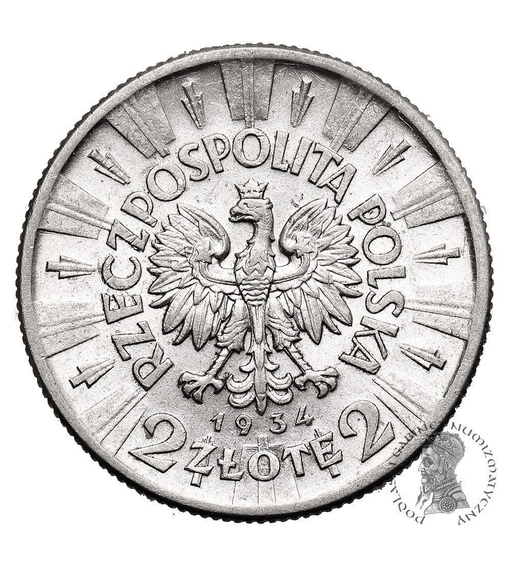 Poland. 2 Zlote 1934, Warsaw Mint, Jozef Pilsudski
