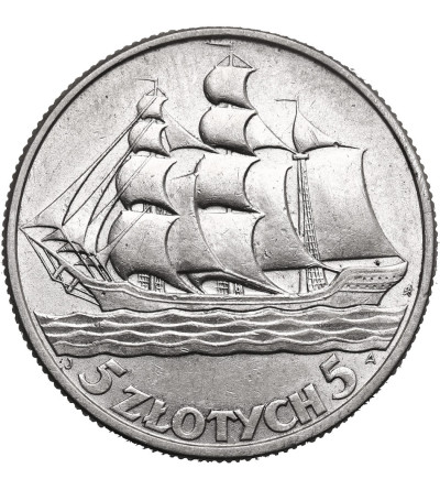 Polska. 5 złotych 1936, żaglowiec